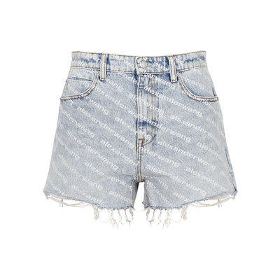 Alexander Wang Bite High Waisted Denim Shorts In Nude