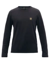 Belstaff Logo-appliquéd Fleece-back Cotton-jersey Sweatshirt In Black