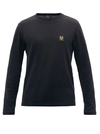 Belstaff Logo-appliquéd Fleece-back Cotton-jersey Sweatshirt In Black