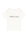 Saint Laurent Reverse Logo T-shirt 'naturel/noir' In Naturel & Noir