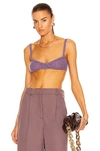 Khaite Eda Knitted Cashmere Bralette In Amethyst