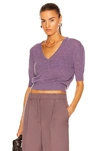 Khaite Sierra Short-sleeve Knit Sweater In Amethyst