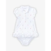 Polo Ralph Lauren Logo-embroidered Ruffled Cotton Dress And Bloomers 3-24 Months In White