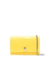 Alexander Mcqueen Mini Skull Croc Embossed Leather Shoulder Bag In Yellow