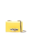Alexander Mcqueen Mini Croc-embossed Jewelled Leather Satchel In Yellow