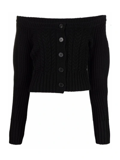 Alexander Mcqueen Cable-knit Wool And Cashmere-blend Cardigan In Black