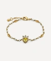 GUCCI GOLD-TONE CRYSTAL HEART AND FAUX PEARL BRACELET,000732786