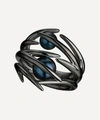 Shaun Leane Hooked Black Rhodium-plated Sterling Silver And Black Pearl Ring In Black