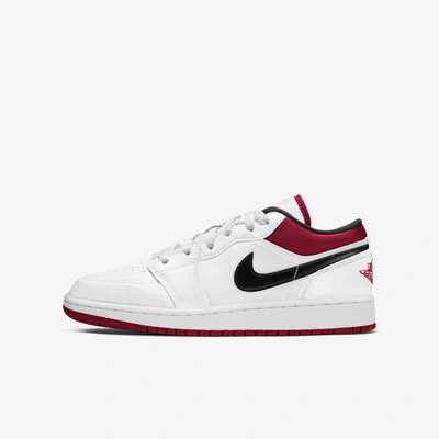 Jordan Air  1 Low Big Kids' Shoes In White,black,gym Red