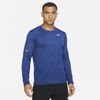 Nike Element Dri-fit Long Sleeve Running T-shirt In Blue