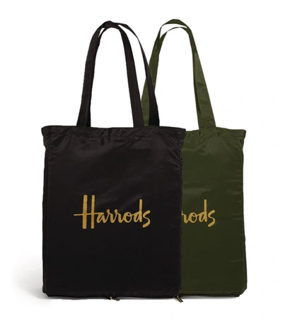 Harrods Recycled Classic Logo Pocket Shopper Bag (set Of 2) In Multi