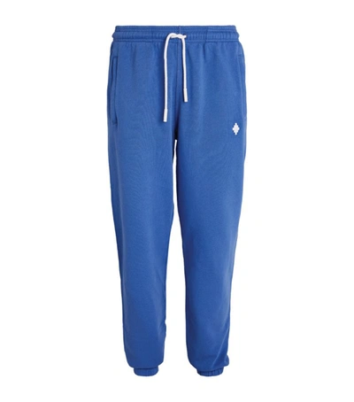 Marcelo Burlon County Of Milan Cross Embroidered Track Pants In Blue