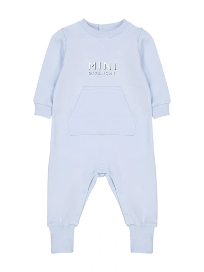 Givenchy Light-blue Babygrow For Baby Boy With Logo In Light Blue