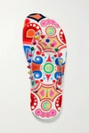 Christian Louboutin Loubi Multicolored Spike Pool Sandals In White
