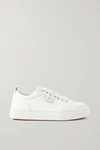 CHRISTIAN LOUBOUTIN SIMPLERUI LOGO-DETAILED LEATHER-TRIMMED CANVAS SNEAKERS