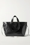 Isabel Marant Wardy Crinkled Patent-leather Tote In Black