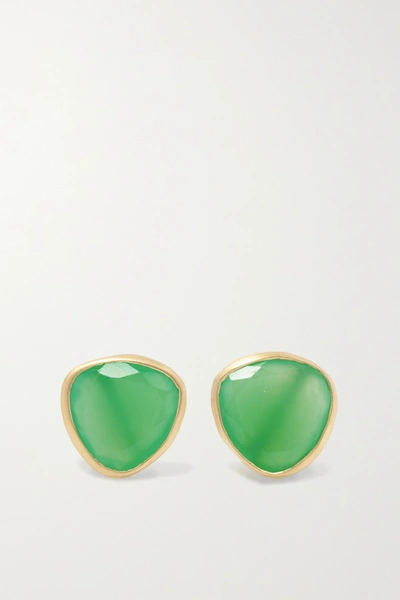 Pippa Small Large Classic 18-karat Gold Chrysoprase Earrings