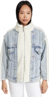 Blank Denim Bear Hug Denim Sherpa Jacket In Bear Hug