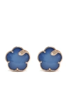 Pasquale Bruni Petit Joli 18k Rose Gold, Diamonds, White Agate & Lapis Lazuli Doublet Stud Earrings In Pink