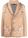 Alanui Bandana-print Jacquard Knitted Cardigan In Neutrals