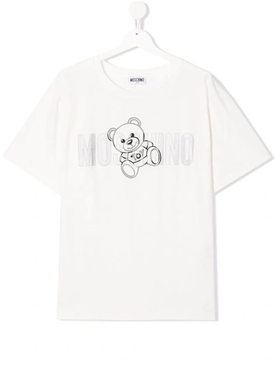 Moschino Kids' Toy Bear Print T-shirt In White