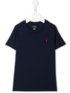 Polo Ralph Lauren Teen Embroidered Logo T-shirt In Blue