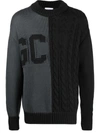 Gcds Color Block Sweater In Black And Anthracite In Black