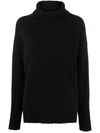 Drumohr Roll Neck Cashmere Jumper In Black