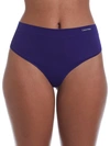 Calvin Klein Scallop Lace Trim High Waist Thong In Purple Fuss