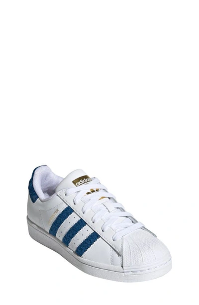Adidas Originals Kids' Superstar Lace-up Trainers In White