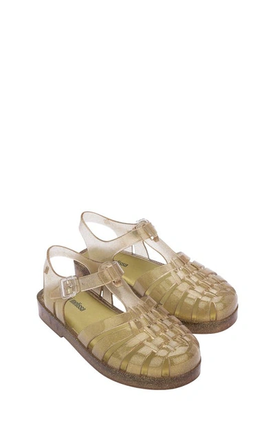 Mini Melissa Kids' Possession Fisherman Sandal In Beige Glitter