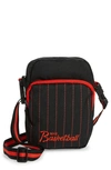 Nike Heritage Crossbody Bag In Black/ Chile Red/ Chile Red