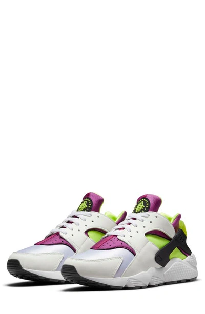 Nike Air Huarache Sneaker In White/neon Yellow/magenta