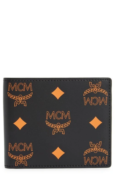 Mcm Visetos Faux Leather Wallet In Persimmon Orange