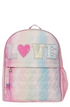 OMG ACCESSORIES LOVE FOR TIE DYE QUILTED BACKPACK,LOVE-SB63