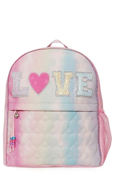 Omg Accessories Babies' Love For Tie Dye Quilted Backpack In Cotton Candy