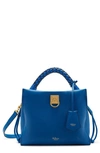 Mulberry Small Iris Leather Top Handle Bag In Porcelain Blue-midnight