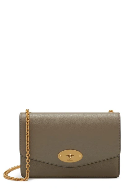 Mulberry Small Darley Leather Clutch In Solid Grey