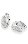 Tom Wood Ice Pave Huggie Earrings In Silver