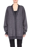 Givenchy Oversized Intarsia Cashmere Cardigan In Grey