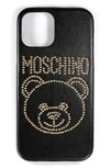 MOSCHINO STUDDED TEDDY LOGO IPHONE 12 MAX & 12 PRO MAX CASE,2127A791383021555