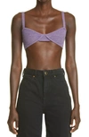 Khaite Eda Knitted Cashmere Bralette In Amethyst