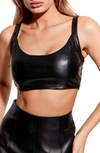 AS BY DF MERCURY RECYCLED LEATHER & KNIT BRALETTE TOP,2231R63307