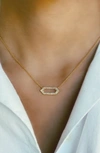 Sethi Couture Silhouette Diamond Hexagon Pendant Necklace In Rose Gold
