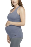 Nike Maternity Dri-fit Performance Tank In Ashen Slate/ Black