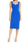 DRESS THE POPULATION DRESS THE POPULATION ELLE SWEETHEART NECK SHEATH MIDI DRESS,DDR452-3053