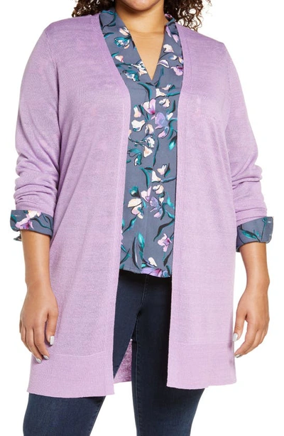 Halogenr Halogen(r) Long Cardigan In Purple Spectre