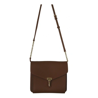 Pre-owned Burberry Macken Leather Crossbody Bag In Camel