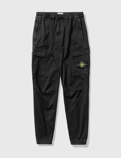 Stone Island Regular Fit Cargo Trousers In Black