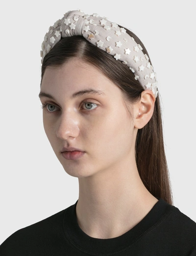 Lele Sadoughi Moon & Star Knotted Headband In Beige
